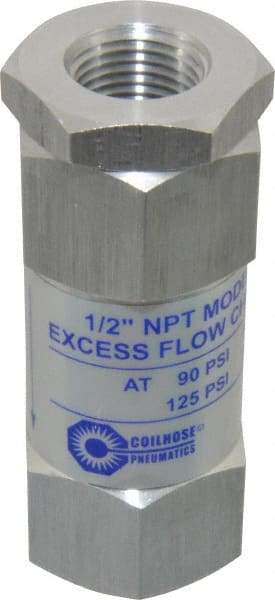 Coilhose Pneumatics - 1/2" Aluminum Check Valve - Inline, FPT x FPT - Caliber Tooling