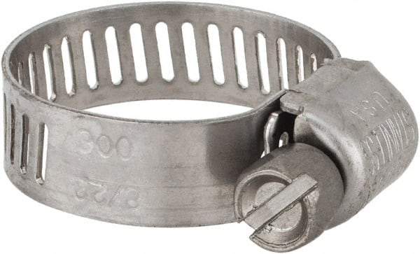 IDEAL TRIDON - SAE Size 6, 5/16 to 7/8" Diam, Stainless Steel Miniature Worm Drive Clamp - 5/16" Wide, Material Grade 301, Series 350 - Caliber Tooling