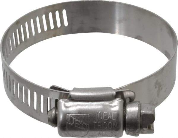 IDEAL TRIDON - SAE Size 28, 1-5/16 to 2-1/4" Diam, Stainless Steel Worm Drive Clamp - 1/2" Wide, Material Grade 201/305, Series 620 - Caliber Tooling