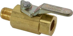 Specialty Mfr - 1/8" Pipe, Brass Standard Ball Valve - Inline - Two Way Flow, MNPT x FNPT Ends, Lever Handle, 500 WOG - Caliber Tooling