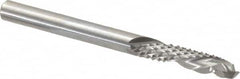 Onsrud - 1/4" Cut Diam, 1/4" Shank Diam, Cylinder Head Double Cut Burr - Carbide, Flat End, 1" LOC, 3" OAL - Caliber Tooling