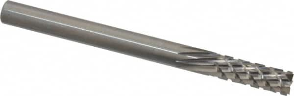 Onsrud - 1/4" Cut Diam, 1/4" Shank Diam, Cylinder Head Fluted Cut Burr - Carbide, Flat End, 3/4" LOC, 3" OAL - Caliber Tooling