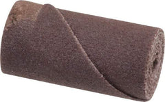 Merit Abrasives - 1/2" Max Roll Diam x 1" OAL, 180 Grit Aluminum Oxide Straight Cartridge Roll - 1/8" Pilot Hole Diam, Very Fine Grade - Caliber Tooling