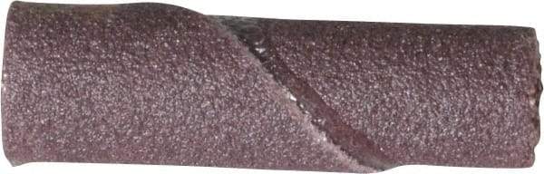 Merit Abrasives - 1/4" Max Roll Diam x 1" OAL, 180 Grit Aluminum Oxide Straight Cartridge Roll - 1/8" Pilot Hole Diam, Very Fine Grade - Caliber Tooling