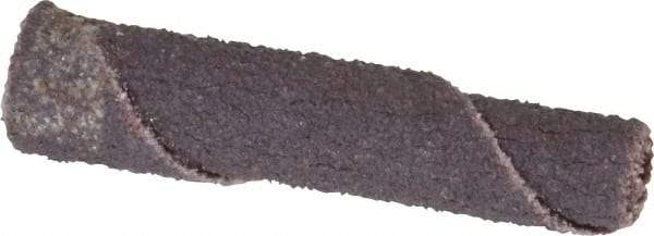 Merit Abrasives - 1/4" Max Roll Diam x 1-1/2" OAL, 80 Grit Aluminum Oxide Straight Cartridge Roll - 1/8" Pilot Hole Diam, Medium Grade - Caliber Tooling