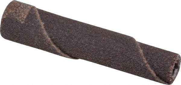 Standard Abrasives - 1" Max Roll Diam x 1-1/2" OAL, 80 Grit Aluminum Oxide Straight Cartridge Roll - 1/4" Pilot Hole Diam, Medium Grade - Caliber Tooling