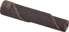 Merit Abrasives - 1/4" Max Roll Diam x 1-1/2" OAL, 120 Grit Aluminum Oxide Straight Cartridge Roll - 1/8" Pilot Hole Diam, Fine Grade - Caliber Tooling