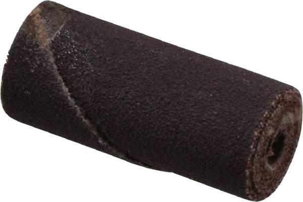 Merit Abrasives - 5/8" Max Roll Diam x 1-1/2" OAL, 120 Grit Straight Cartridge Roll - 3/16" Pilot Hole Diam, Fine Grade - Caliber Tooling