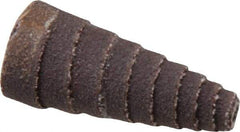 Merit Abrasives - 1-1/2" Long x 5/8" Diam, Aluminum Oxide, Full Taper Cartridge Roll - 120 Grit, 1/8" Pilot Hole Diam, Fine Grade - Caliber Tooling