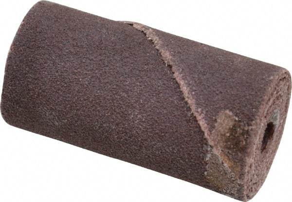 Merit Abrasives - 3/4" Max Roll Diam x 1-1/2" OAL, 120 Grit Aluminum Oxide Straight Cartridge Roll - 3/16" Pilot Hole Diam, Fine Grade - Caliber Tooling