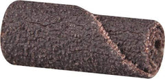 Merit Abrasives - 3/8" Max Roll Diam x 1" OAL, 50 Grit Aluminum Oxide Straight Cartridge Roll - 1/8" Pilot Hole Diam, Coarse Grade - Caliber Tooling