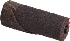 Merit Abrasives - 3/8" Max Roll Diam x 1" OAL, 80 Grit Aluminum Oxide Straight Cartridge Roll - 1/8" Pilot Hole Diam, Medium Grade - Caliber Tooling