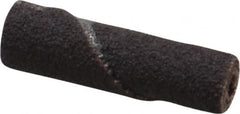 Merit Abrasives - 3/8" Max Roll Diam x 1-1/2" OAL, 80 Grit Aluminum Oxide Straight Cartridge Roll - 1/8" Pilot Hole Diam, Medium Grade - Caliber Tooling