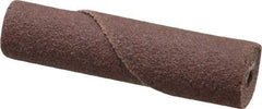 Merit Abrasives - 3/8" Max Roll Diam x 1-1/2" OAL, 120 Grit Aluminum Oxide Straight Cartridge Roll - 1/8" Pilot Hole Diam, Fine Grade - Caliber Tooling