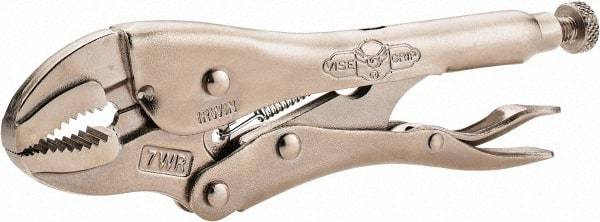 Irwin - 7" OAL Curved Jaw Locking Pliers - 1-5/8" Jaw Opening, Standard Handle - Caliber Tooling