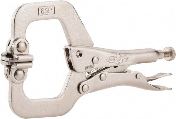 Irwin - 6" OAL C-Clamp Locking Pliers - 1-1/2" Jaw Depth, 2-1/8" Jaw Opening - Caliber Tooling