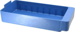 Quantum Storage - 28 Lb. Load Capacity, 11-5/8" Deep, Blue High-Impact Polystyrene Drawer Bin - 2-1/8" High x 5-9/16" Wide x 11-5/8" Long - Caliber Tooling