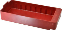 Quantum Storage - 28 Lb. Load Capacity, 11-5/8" Deep, Red High-Impact Polystyrene Drawer Bin - 2-1/8" High x 5-9/16" Wide x 11-5/8" Long - Caliber Tooling