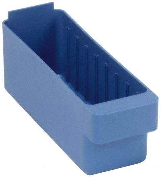 Quantum Storage - 28 Lb. Load Capacity, 11-5/8" Deep, Blue High-Impact Polystyrene Drawer Bin - 4-5/8" High x 3-3/4" Wide x 11-5/8" Long - Caliber Tooling