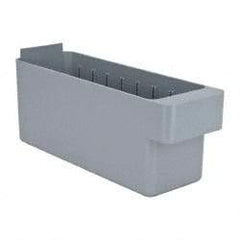 Quantum Storage - 28 Lb. Load Capacity, 11-5/8" Deep, Gray High-Impact Polystyrene Drawer Bin - 4-5/8" High x 3-3/4" Wide x 11-5/8" Long - Caliber Tooling