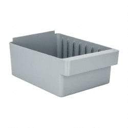 Quantum Storage - 28 Lb. Load Capacity, 11-5/8" Deep, Gray High-Impact Polystyrene Drawer Bin - 4-5/8" High x 8-3/8" Wide x 11-5/8" Long - Caliber Tooling