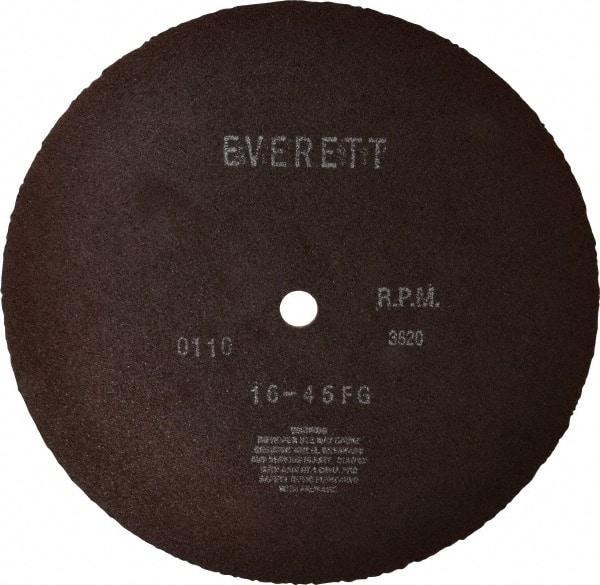 Everett - 16" Aluminum Oxide Cutoff Wheel - 5/32" Thick, 1" Arbor, Use with Gas Powered Saws - Caliber Tooling