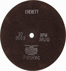 Everett - 16" Aluminum Oxide Cutoff Wheel - 5/32" Thick, 1" Arbor, Use with Gas Powered Saws - Caliber Tooling