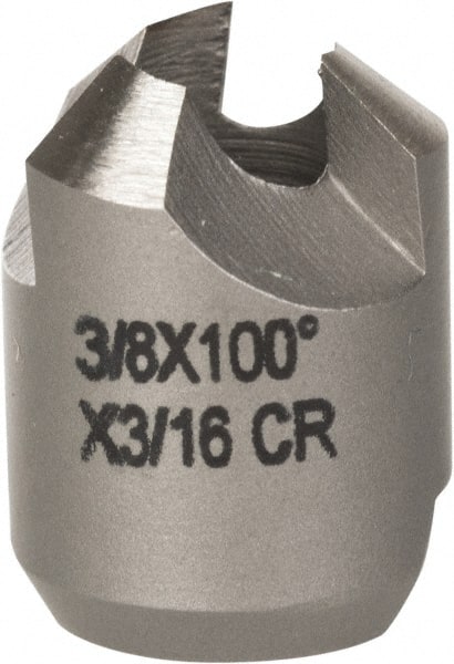 Made in USA - 3/8" Cutter Head Diam, 3/16" Pilot Hole Diam, High Speed Steel Reverse Countersink - Caliber Tooling