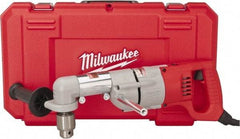 Milwaukee Tool - 1/2" Keyed Chuck, 500 RPM, D-Handle Electric Drill - 7 Amps, 120 Volts, Reversible, Includes 3/16" Socket Wrench, 9/16" Open End Wrench, RAD Assembly, Side Handle - Caliber Tooling