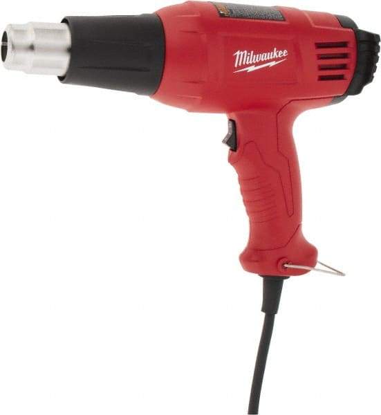 Milwaukee Tool - 570 to 1,000°F Heat Setting, 14.8 CFM Air Flow, Heat Gun - 120 Volts, 11.6 Amps, 1,400 Watts, 10.13' Cord Length - Caliber Tooling