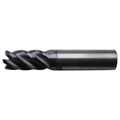 3/8″ × 3/8″ × 5/8″ × 2″ RHS / RHC Solid Carbide 5-Flute High-Performance End Mill for Ferrous Material - Bright - Exact Industrial Supply
