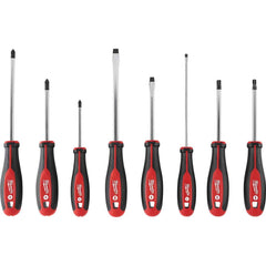 Screwdriver Set: 5 Pc, Philips, Square & Slotted Includes (1) Phillips #1 x 3 in, (1) Phillips #2 x 1-1/2 in, (1) Phillips #2 x 4 in, (1) Phillips #2 x 6 in, (1) Slotted 1/4″ x 1-1/2 in