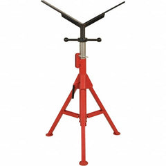 Rothenberger - 1/2" to 16" Pipe Capacity, Portable Folding Vee-Head Stand - 27" to 50" High, 2,500 Lb Capacity - Caliber Tooling