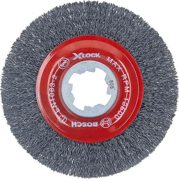 Bosch - 4-1/2" OD, 5/8" Arbor Hole, Crimped Carbon Wheel Brush - Caliber Tooling