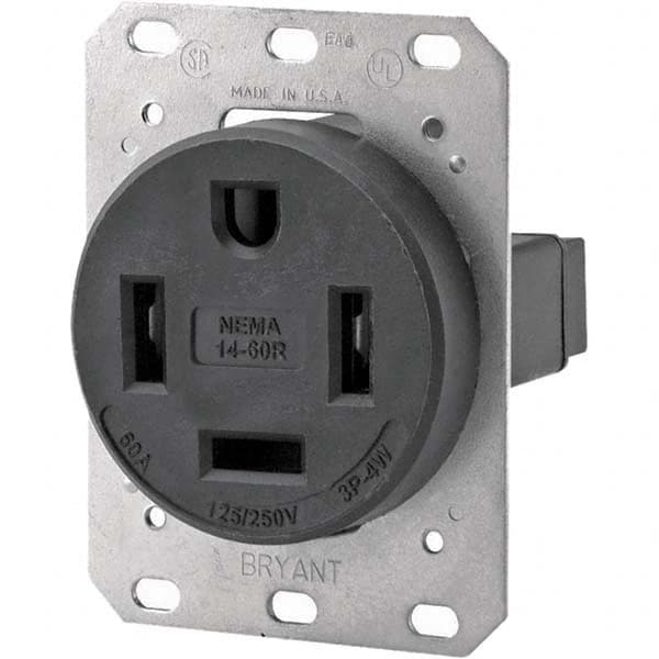 Bryant Electric - Straight Blade Receptacles Receptacle Type: Single Receptacle Grade: Industrial - Caliber Tooling