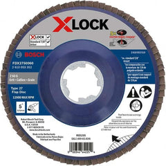 Flap Disc: 7/8″ Hole, 60 Grit, Zirconia Alumina, Type 27 Coated, Coarse Grade, Rubber-Backed, 11,000 RPM