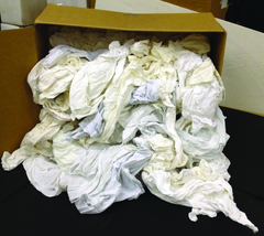 White T-Shirt Wiper - 50 lb Box - Caliber Tooling