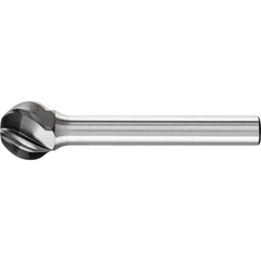 PFERD - SD-5, 1/2" Cut Diam, 1/4" Shank Diam, Carbide Aluma Cut Ball Burr - Exact Industrial Supply