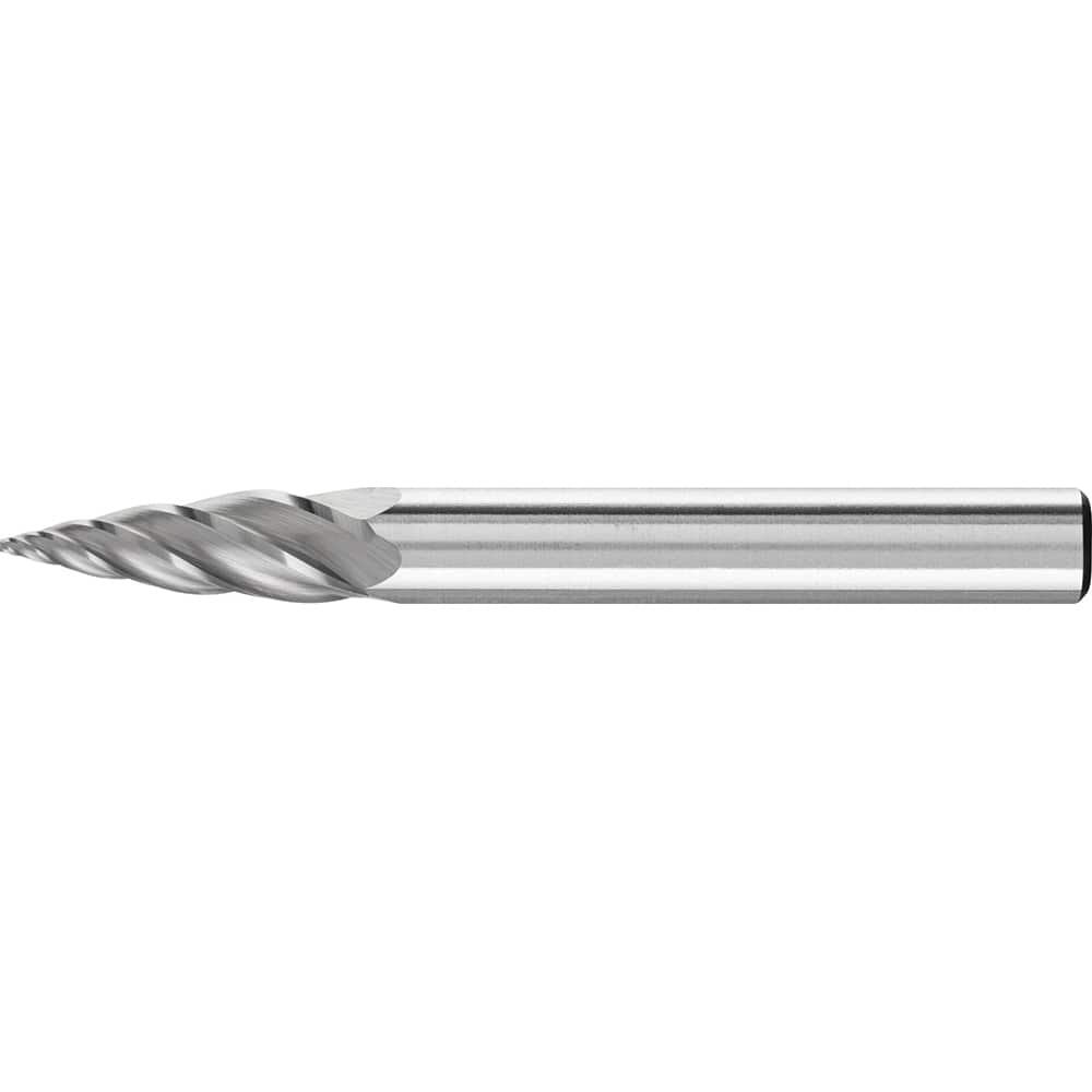 PFERD - SG-1, 1/4" Cut Diam, 1/4" Shank Diam, Carbide End Cut Aluma Cut Tree with Pointed End Burr - Exact Industrial Supply