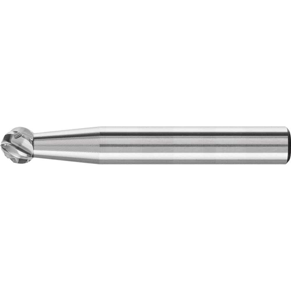 PFERD - SD-1, 1/4" Cut Diam, 1/4" Shank Diam, Carbide No End Cut Ball Burr - Exact Industrial Supply