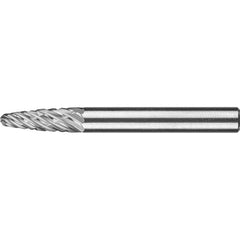 PFERD - SF-1, 1/4" Cut Diam, 1/4" Shank Diam, Carbide End Cut Tree with Radius End Burr - Exact Industrial Supply