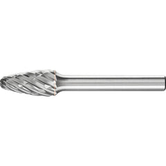 PFERD - SF-3, 3/8" Cut Diam, 1/4" Shank Diam, Carbide End Cut Tree with Radius End Burr - Exact Industrial Supply