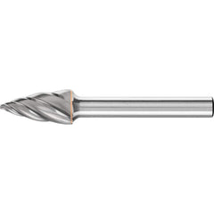 PFERD - SG-3, 3/8" Cut Diam, 1/4" Shank Diam, Carbide End Cut Aluma Cut Tree with Pointed End Burr - Exact Industrial Supply