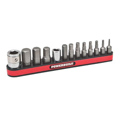 Powerbuilt - Hex & Torx Bit Socket Sets; Type: Socket Set ; Drive Size: 1/4, 3/8 ; Measurement Type: Metric ; Additional Information: 1.5, 2, 2.5, 3, 4, 5, 5.5, 6, 7, 8 And 10mm Chromoly Hex Bits, 1/4" Drive And 3/8" Drive Hex Bit Adapters, Magnetic Stor - Exact Industrial Supply