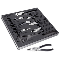 Powerbuilt - Plier Sets; Set Type: Plier Set ; Number of Pieces: 8.000 ; Container Type: Foam Inserts ; Contents: 6" End Nipper Pliers, 7" Linesman Pliers, 8" Slip Joint Pliers, 9-1/2" Groove Joint Pliers, 6" and 8" Diagonal Pliers, 6" and 8" Long Nose P - Exact Industrial Supply