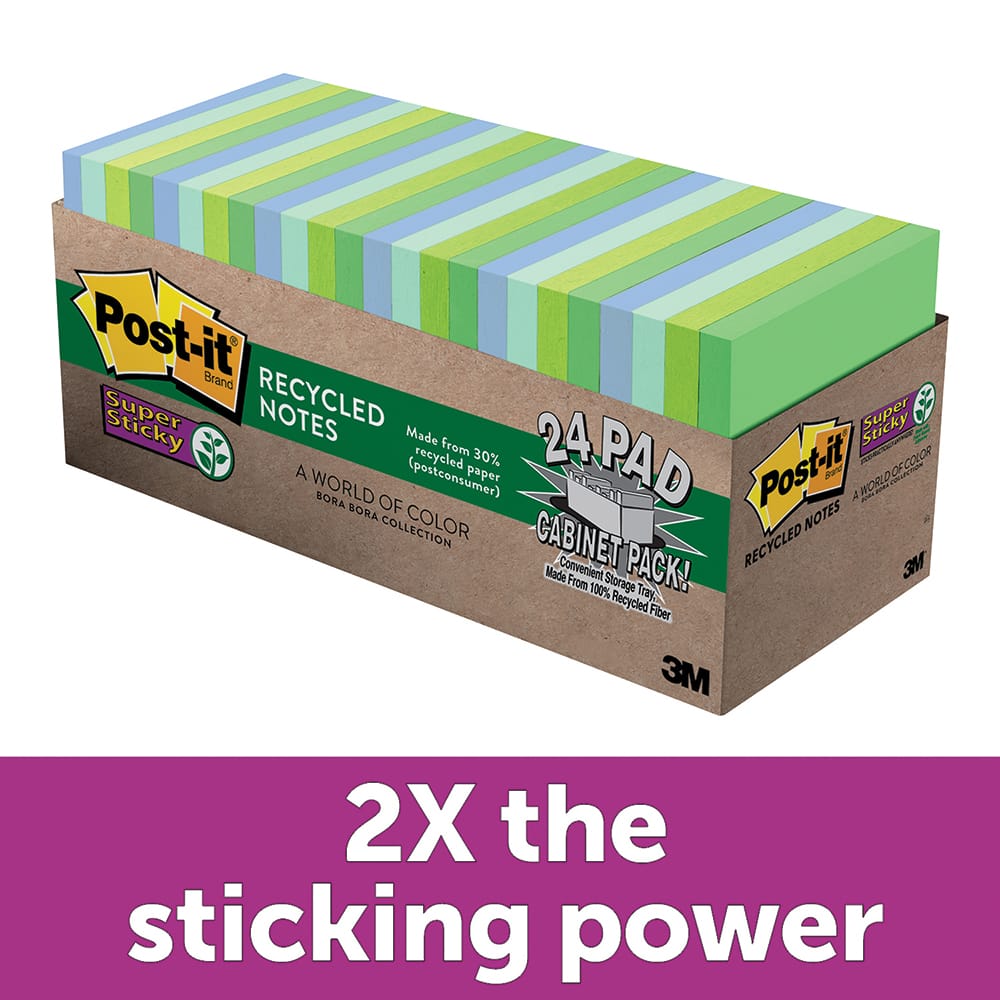 3M - Note Pads, Writing Pads & Notebooks; Writing Pads & Notebook Type: Desk Pad ; Size: 3" x 3" ; Number of Sheets: 70 ; Color: Multi-Color - Exact Industrial Supply