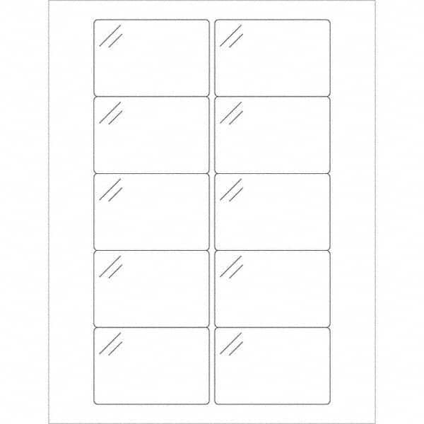 Tape Logic - Pack of (10), 100 Sheet 3" x 2" Crystal Clear Polyester Laser Labels - Caliber Tooling