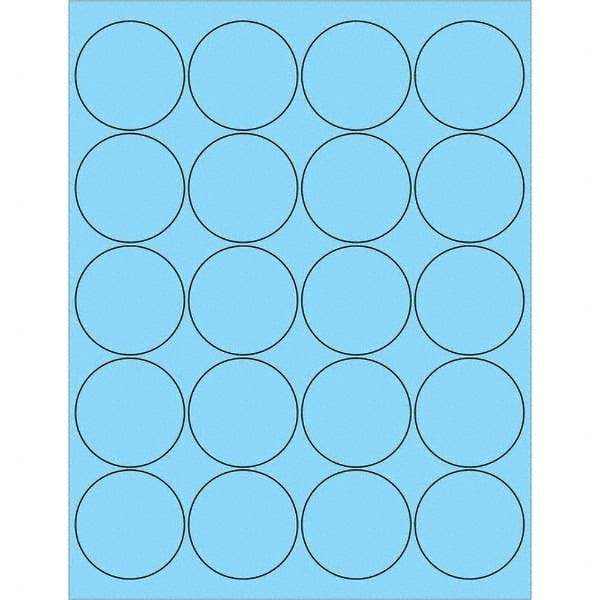 Tape Logic - Pack of (20), 100 Sheet 2" x 2" Pastel Blue Permanent Acrylic Laser Labels - Caliber Tooling