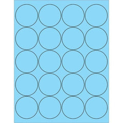 Tape Logic - Pack of (20), 100 Sheet 2" x 2" Pastel Blue Permanent Acrylic Laser Labels - Caliber Tooling