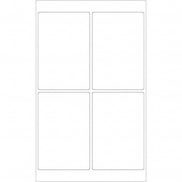 Tape Logic - Pack of (4), 100 Sheet Pieces of 4" x 6", White Permanent Acrylic Laser Labels - Caliber Tooling